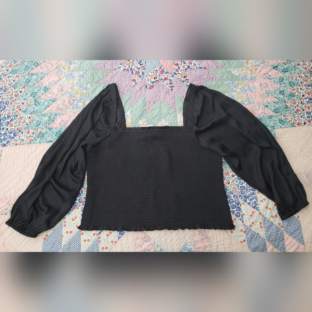 J Crew XXL Black Silky smock top